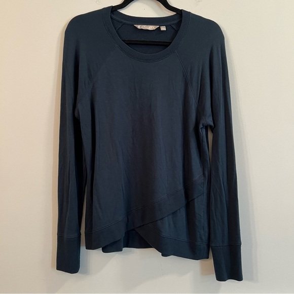 Women’s Athleta teal serenity cross cross front pullover sweater size small S - Picture 1 of 7
